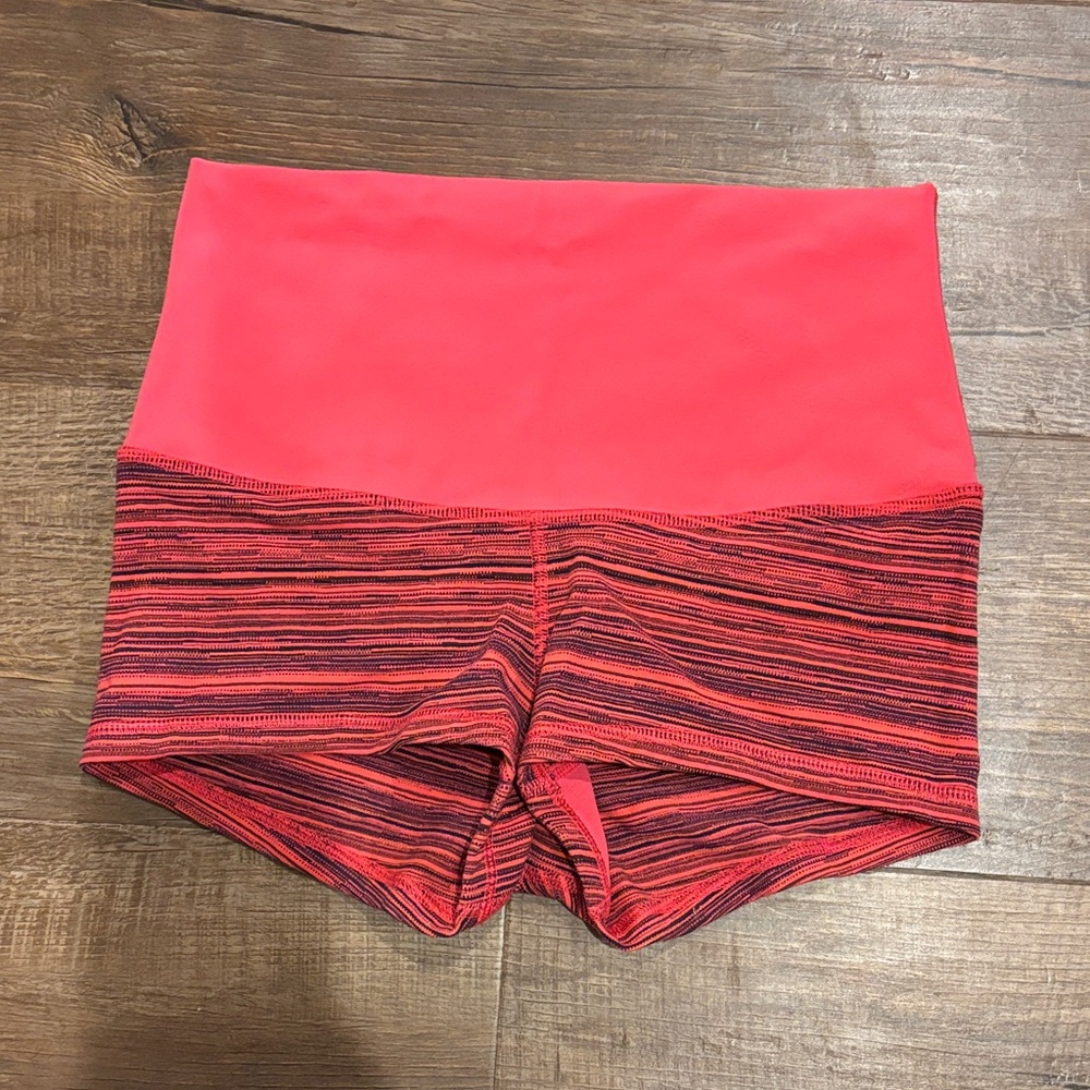 Lululemon Athletica Red and Pink Athletic Shorts